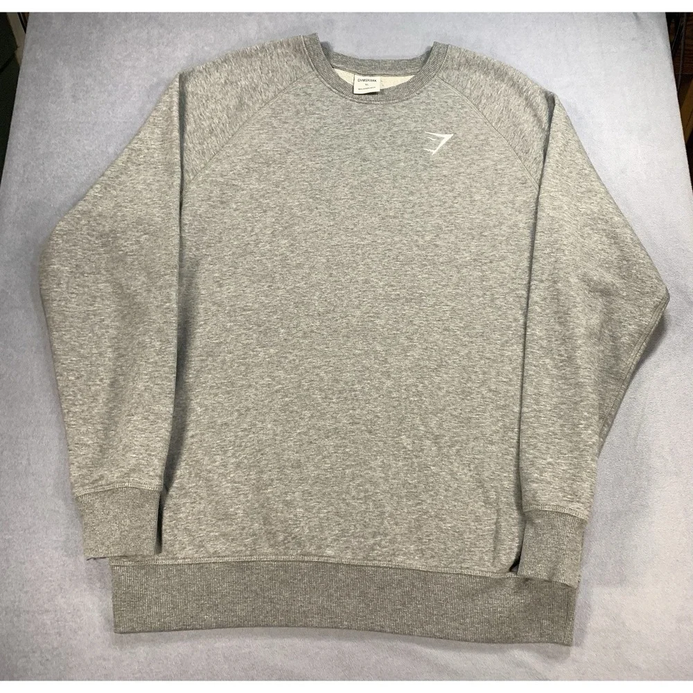 Gymshark Crest Crew Long Sleeve Men's XL Sweatshirt Gray